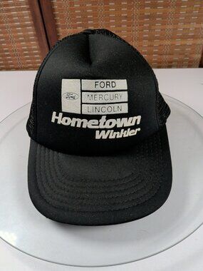 Vintage Mesh back Trucker Hat Ford Lincoln Mercury Hometown Winkler Manitoba